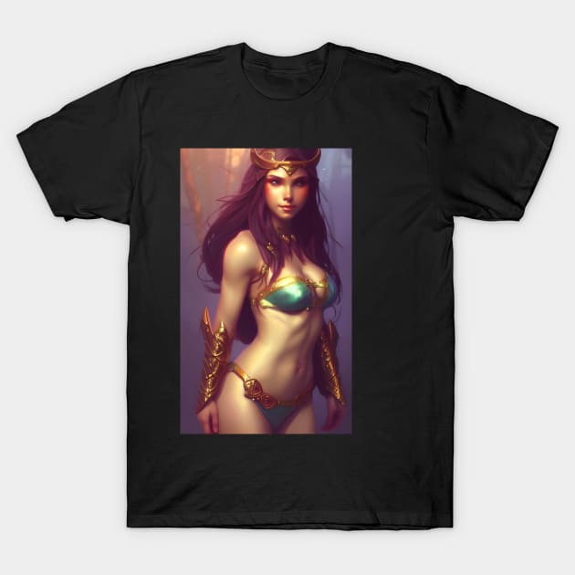 Beautiful Fantasy Elf Artwork T-Shirt by PrancingPeekees